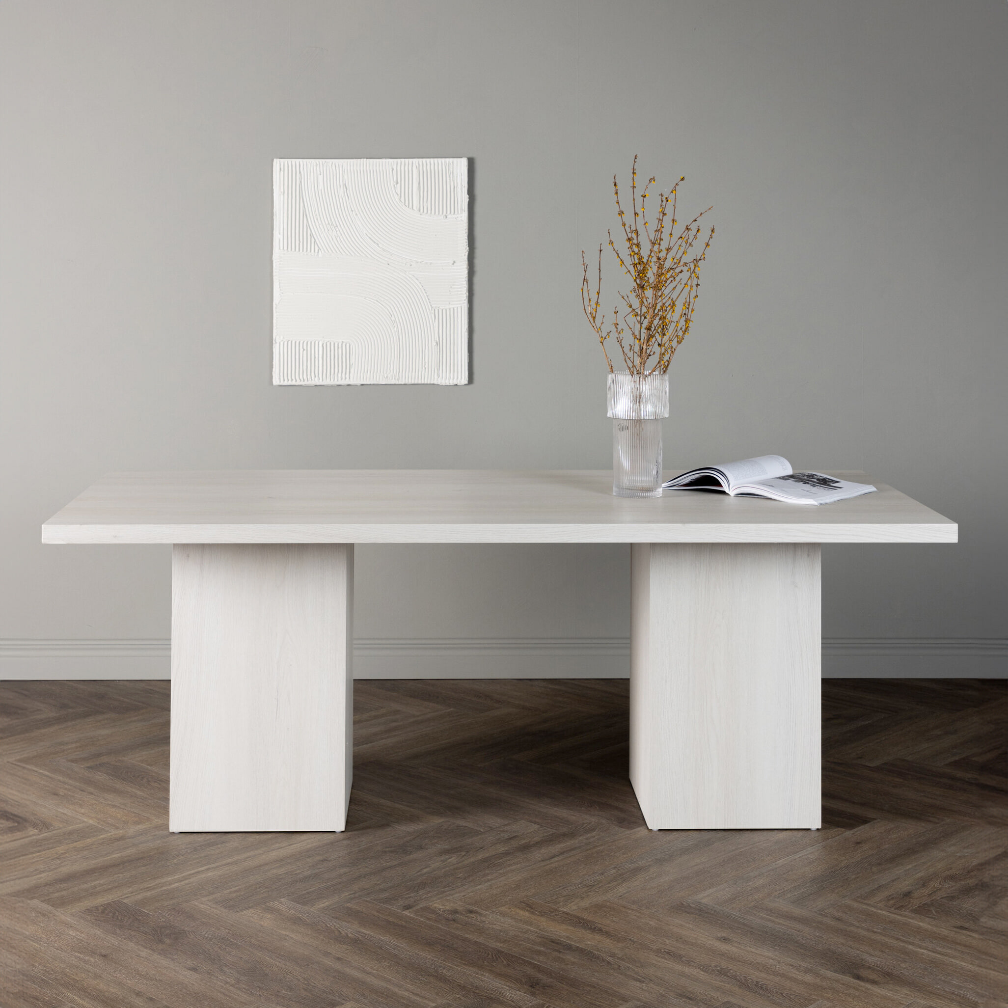 Nohr Eettafel Kaden MDF, 200 x 90cm - Whitewash