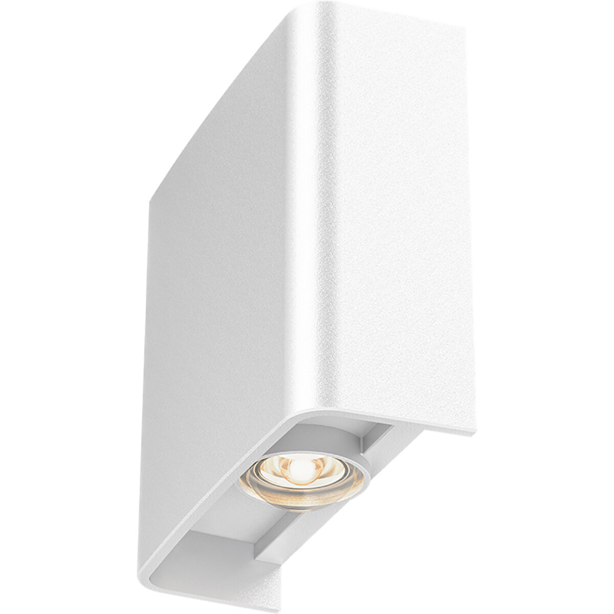 LED Wandlamp - Brinton Victo - Up & Down - 2W 180lm - Helder/Koud Wit 6000K - Voor Buiten en Binnen - Waterdicht IP65 - Rechthoek - Wit