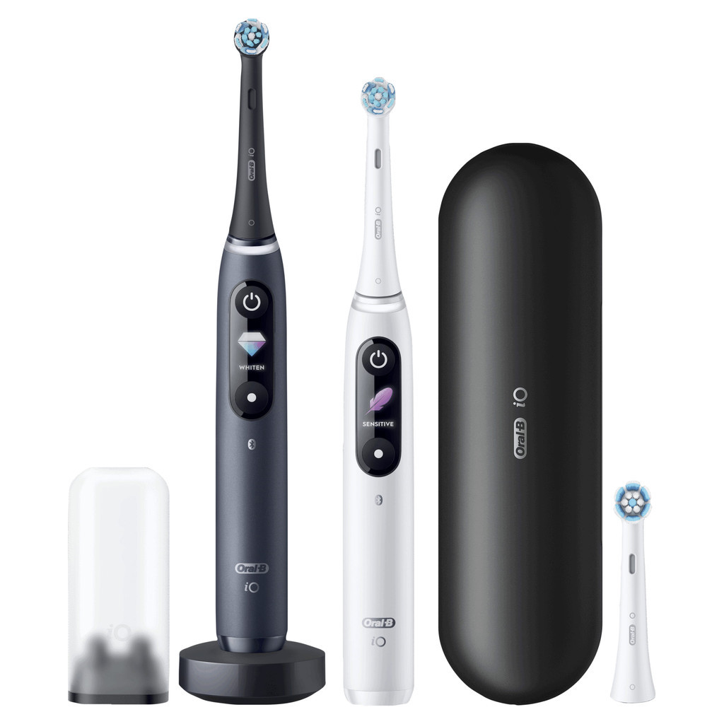 Oral-B iO Series 8 Zwart en Wit Duo Pack met extra opzetborstel