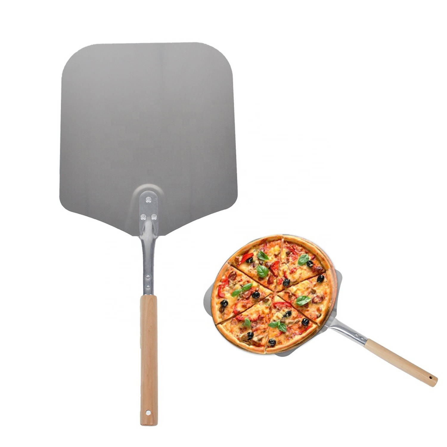 Nonna pizzaschep RVS 79x30,5 cm - Pizzaspatel voor oven en barbecue