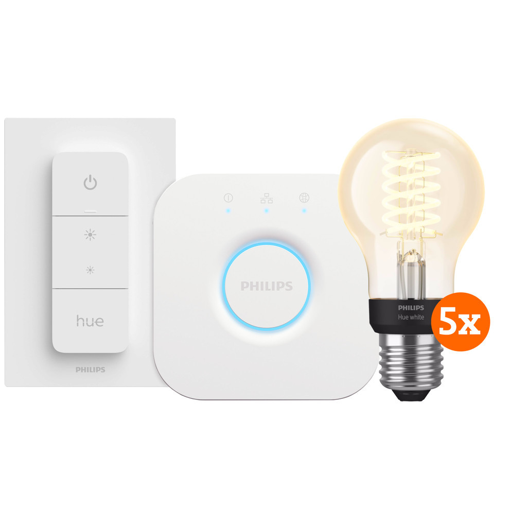 Philips Hue Filament White Standaard E27 5-Pack Startpakket