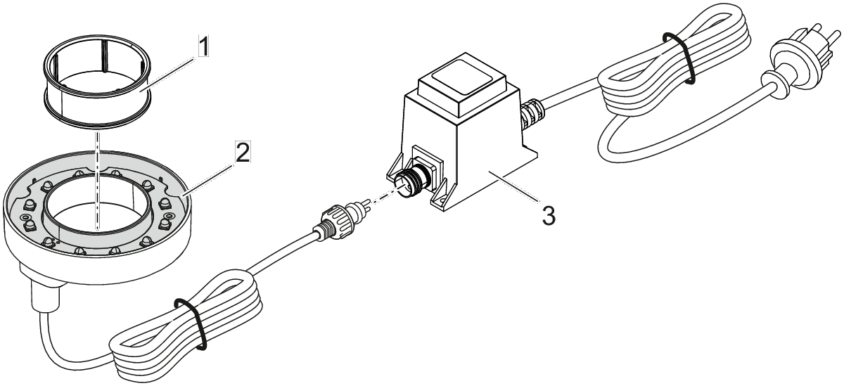 Oase Trafo 6 VA Transformator voor Vijververlichting - 2m Kabel H05RN-F, Weerbestendig