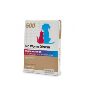 No Worm Diacur 500 voor hond en kat 20 tabletten