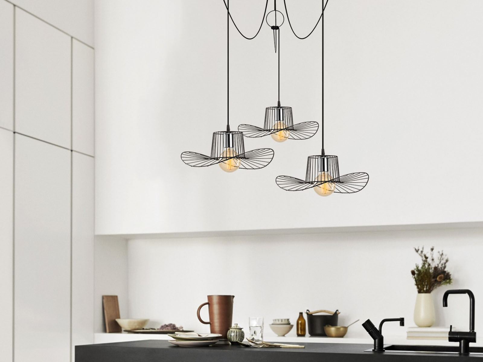 Hanglamp BOTINAS 3 lampen zwart