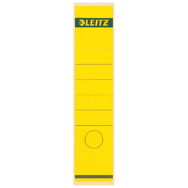 Leitz rugetiketten, zelfklevend, ft 6,1 x 28,5 cm, pak van 10 stuks, geel