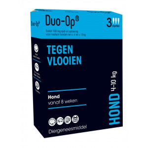 Duo-Op spot-on anti-vlooienmiddel voor de hond 100 mg (4 - 10 kg) 3 x 3 pipetten