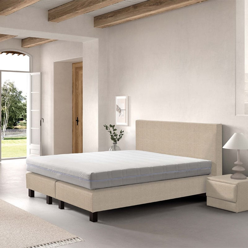 2-Persoons Boxspring Cloud Chill - Antraciet 160x200 cm - Pocketvering - Inclusief Topper - Dekbed-Discounter.nl