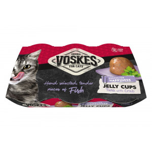 Voskes Jelly Cups tonijn met krab kattensnack (6x25 g) 6 verpakkingen (36 x 25 g)