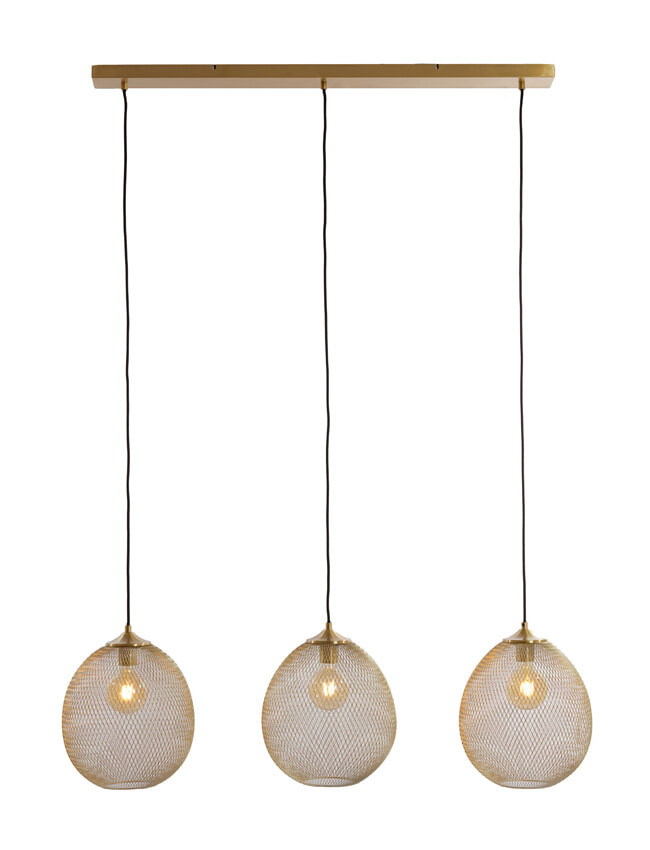 Light & Living Hanglamp 'Moroc' 3-lamps, kleur Goud