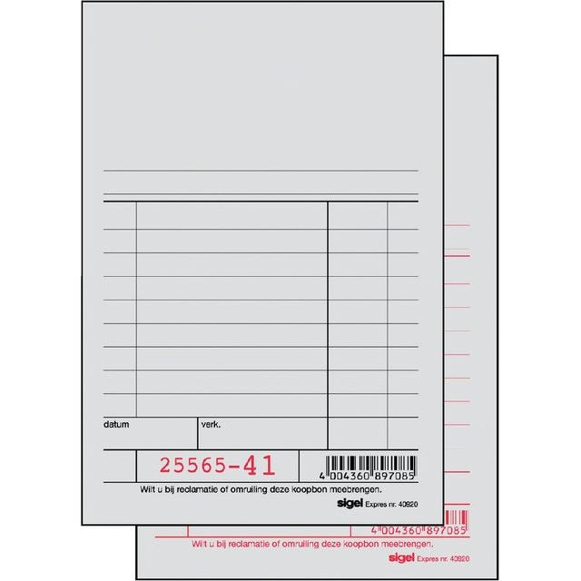 Kassablok Expres SI-40920 150x100mm 50x2vel