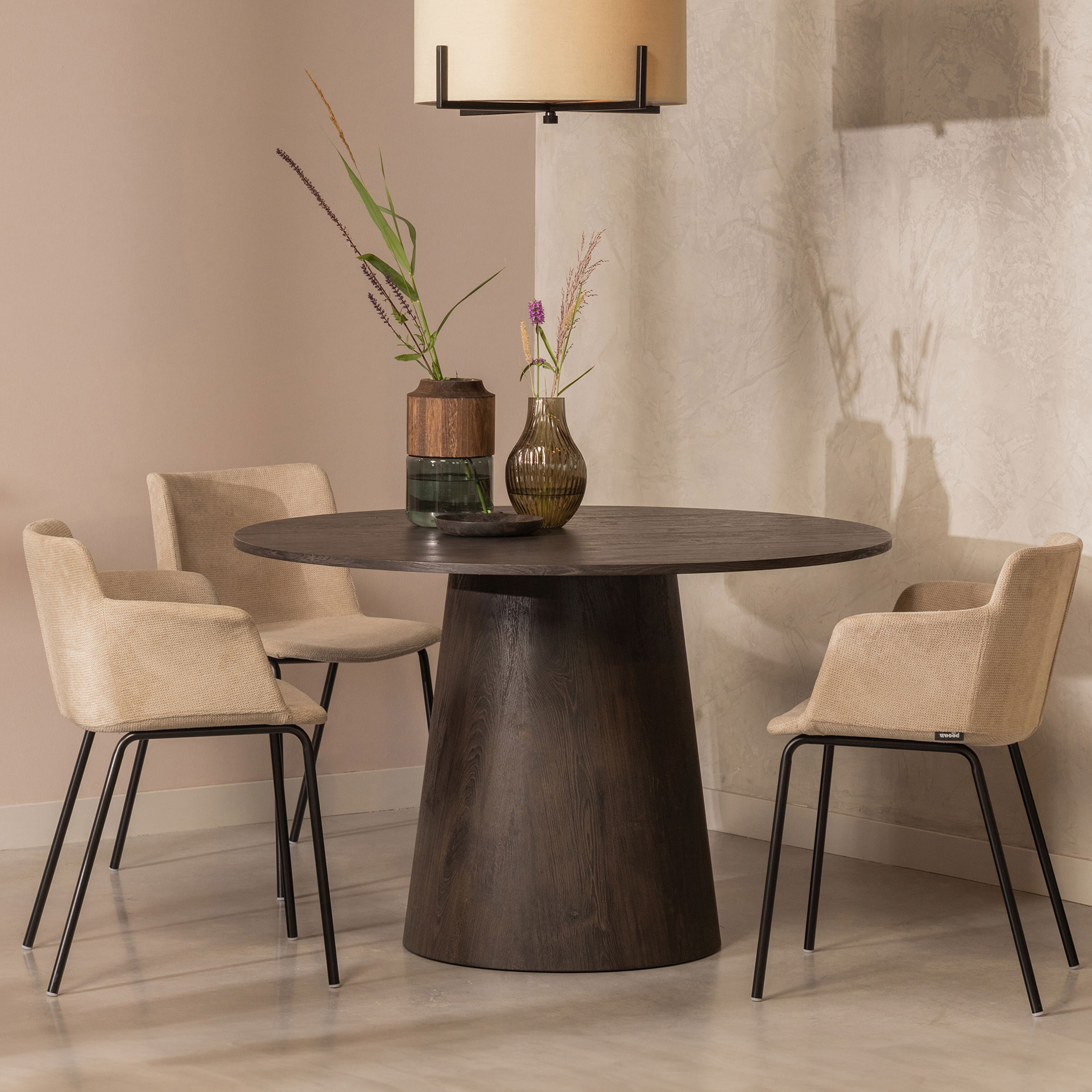 WOOOD Exclusive Ronde Eettafel Maan MDF, 120cm - donkerbruin