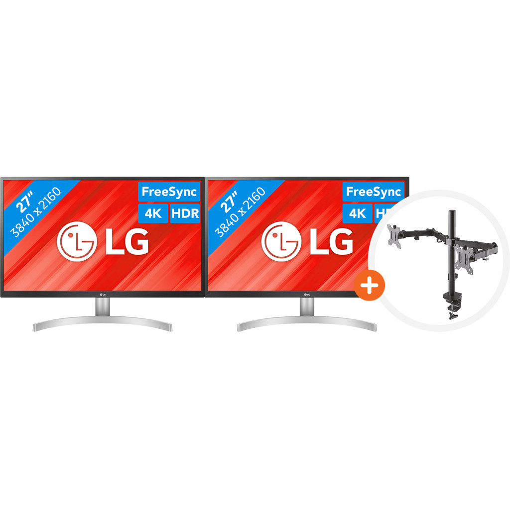 2x LG 27UL500 + NewStar FPMA-D550DBLACK