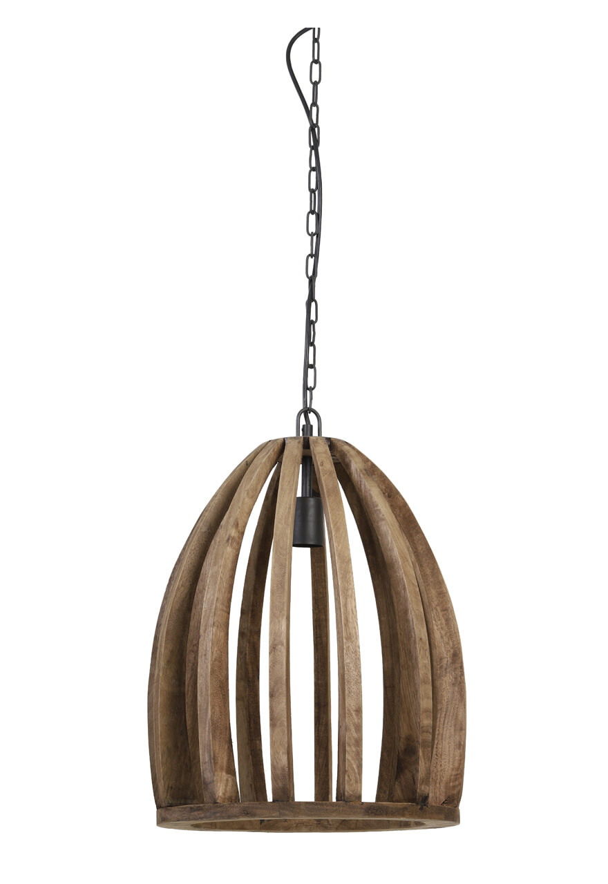 Light & Living Hanglamp 'Haranka' 38cm, Mangohout, kleur Chocoladebruin