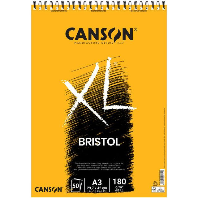 Tekenblok Canson XL Bristol A3 50v 180gr