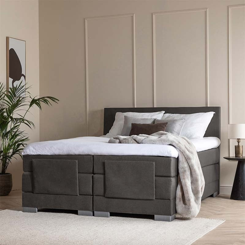 Elektrisch Verstelbare 2-Persoons Boxspring Julia - Antraciet 180x220 cm - Pocketvering - Inclusief Topper - Dekbed-Discounter.nl