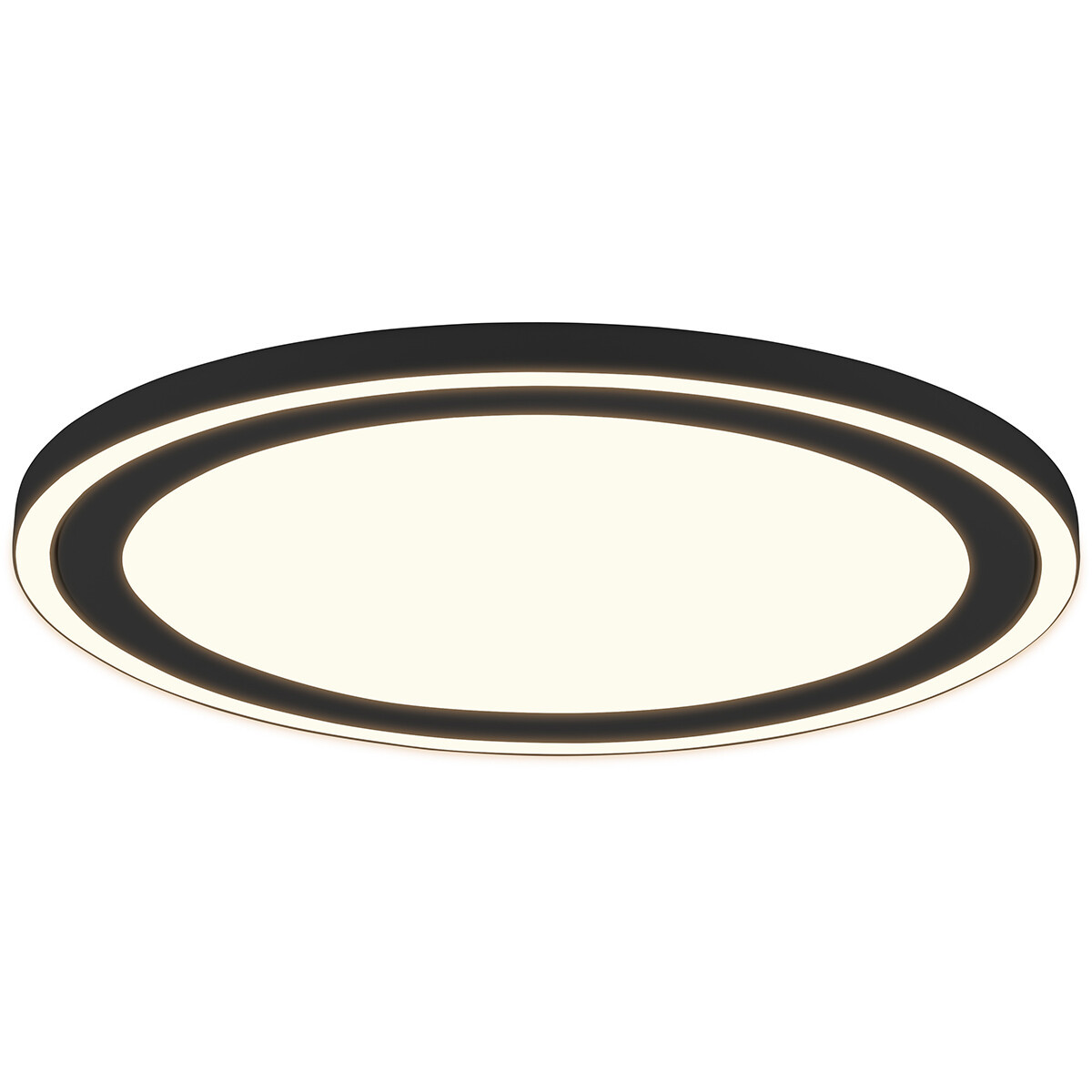 LED Plafondlamp - Plafondverlichting - Trion Coman - 29W - Warm Wit 3000K - Rond - Mat Zwart - Kunststof