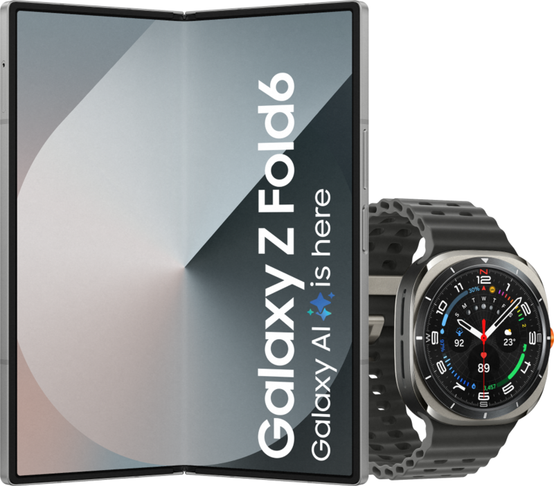 Samsung Galaxy Z Fold 6 256GB Zilver 5G + Samsung Galaxy Watch Ultra Zilver/Zwart 47mm