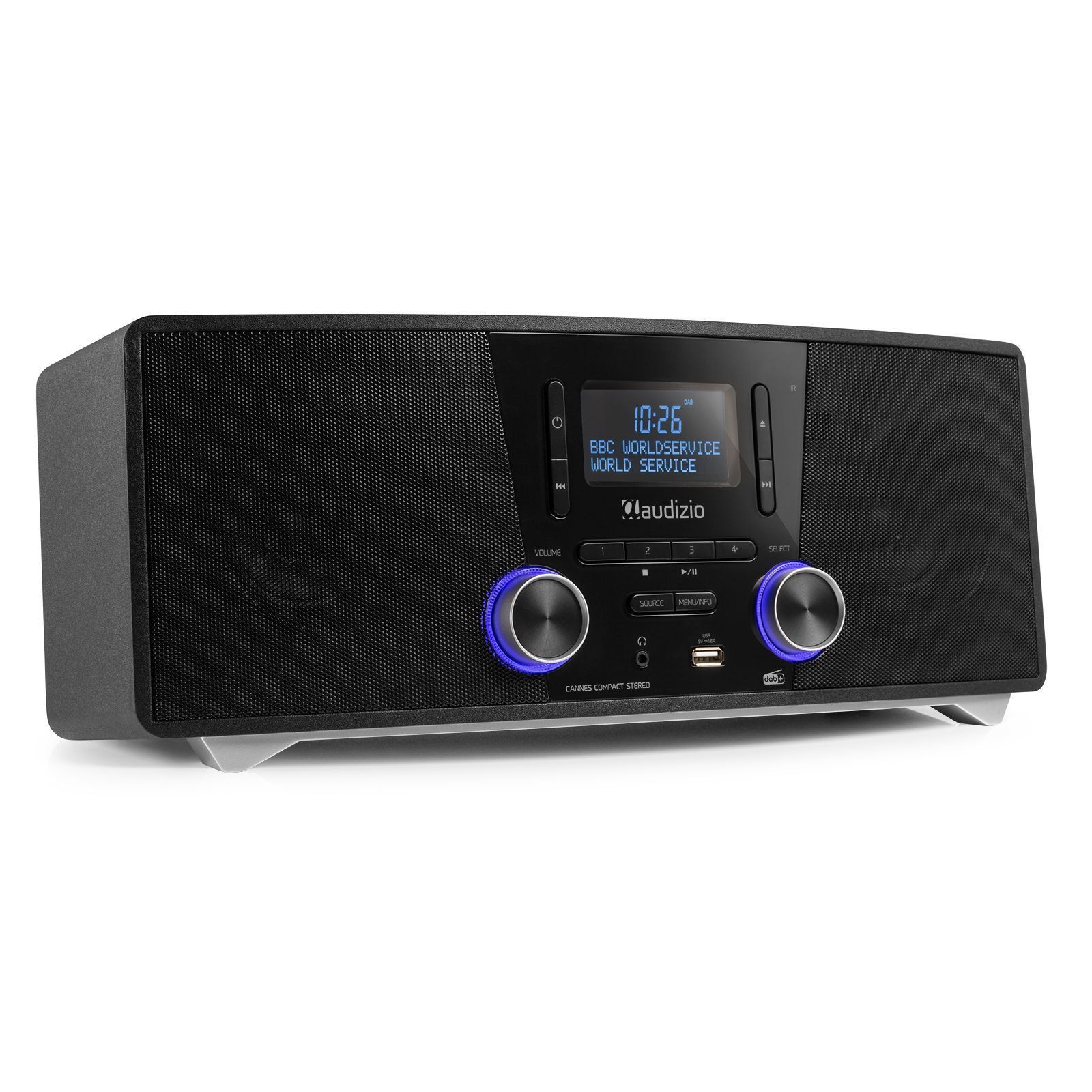 Retourdeal - Audizio Cannes stereo FM & DAB radio met cd speler,