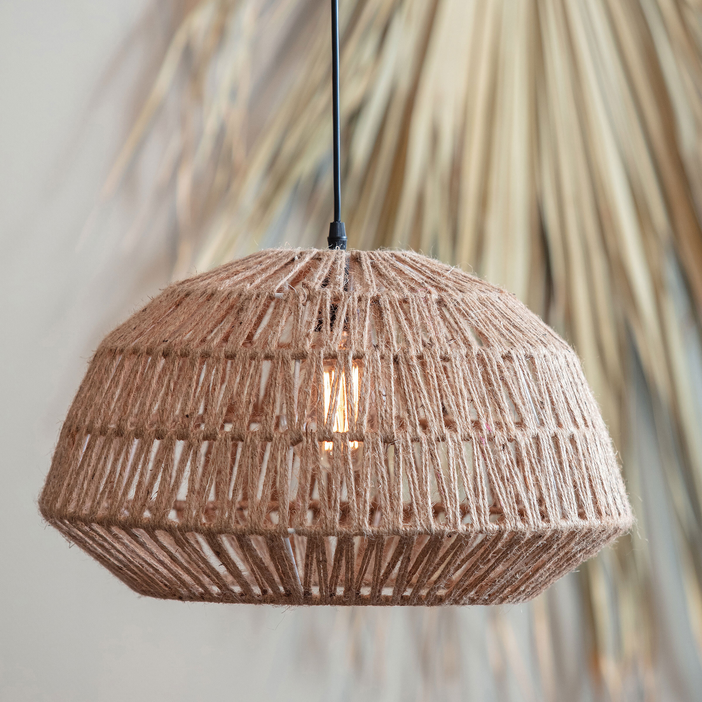 WOOOD Exclusive Hanglamp 'Kace' Jute, kleur Naturel