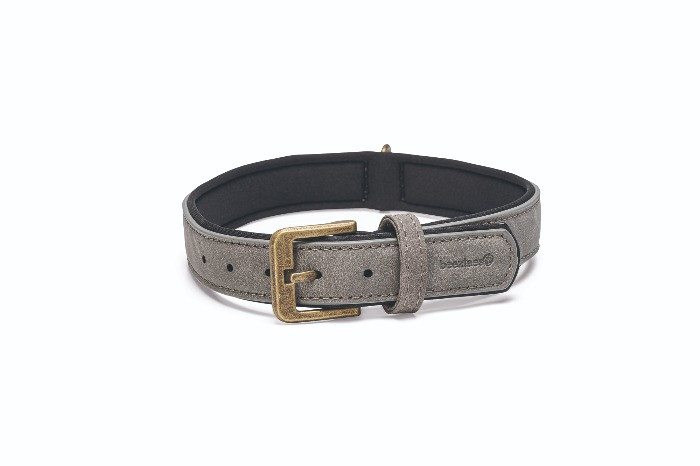 Beeztees Balacron Ax kunstleer grijs halsband hond 47-57cm x 30mm