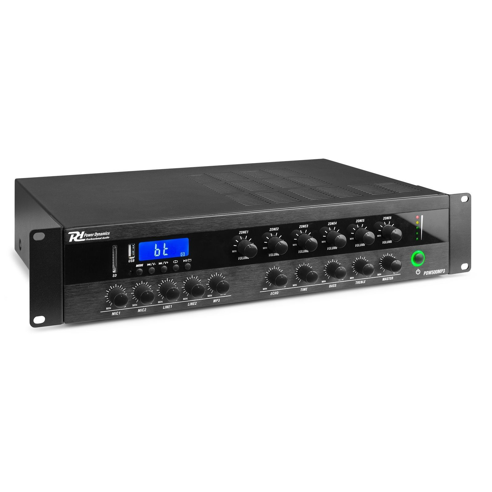 Retourdeal - Power Dynamics PDW500MP3 - 6-zone 100V versterker met