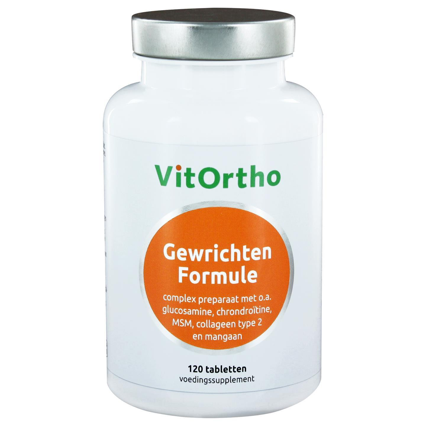 Glucosamine, chondroïtine, MSM en collageen formule (120 tabs) - VitOrtho