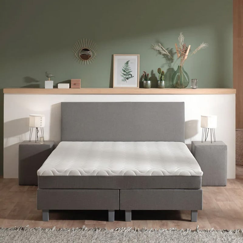 2-Persoons Boxspring Julia Relax - Grijs 140x220 cm - Pocketvering - Inclusief Topper - Dekbed-Discounter.nl