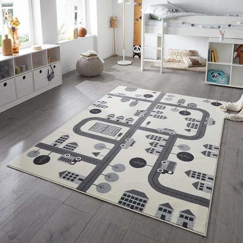 Vloerkleed Kids Town Creme - Hanse Home Adventures - 80x150 cm - Rechthoek - Dekbed-Discounter.nl