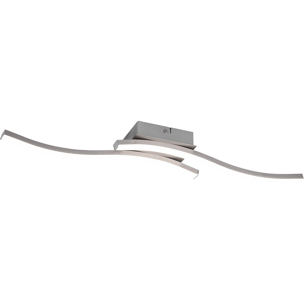 LED Plafondlamp - Plafondverlichting - Trion Ritonu - 10W - Natuurlijk Wit 4000K - Dimbaar - Rechthoek - Mat Nikkel - Aluminium