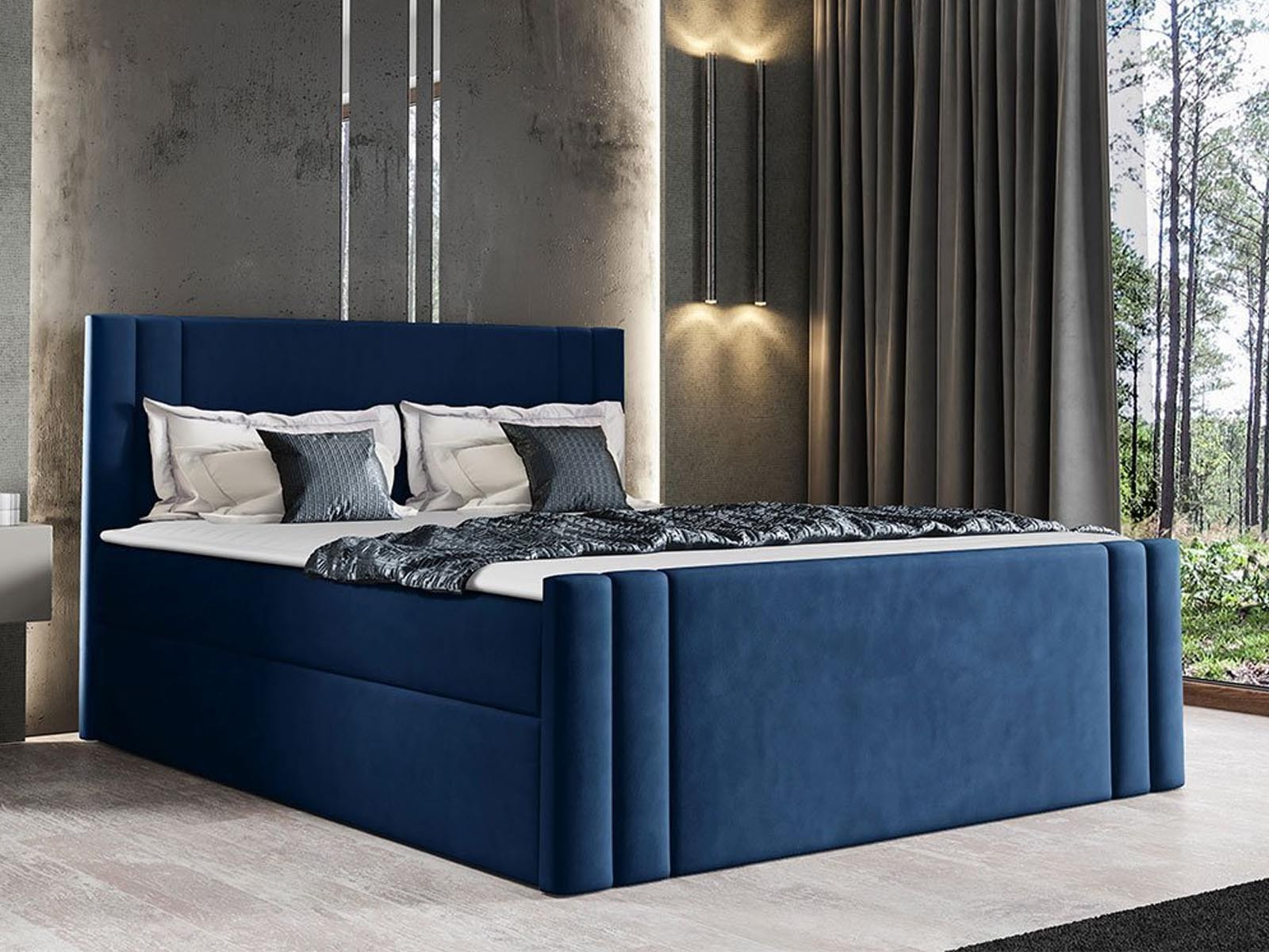 Boxspring CARMELO 140x200 cm blauw