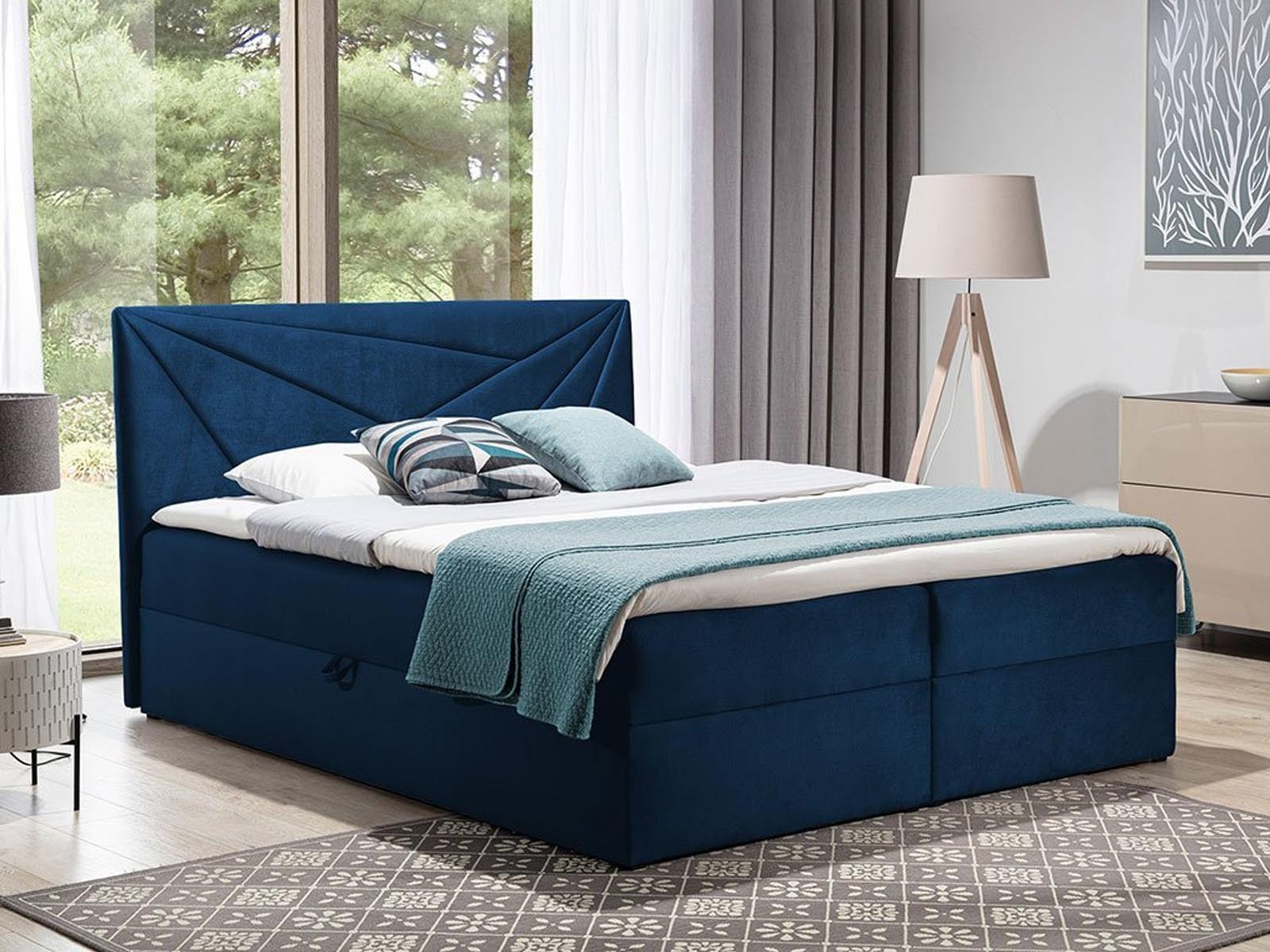 Boxspring TITOUAN 160x200 cm blauw