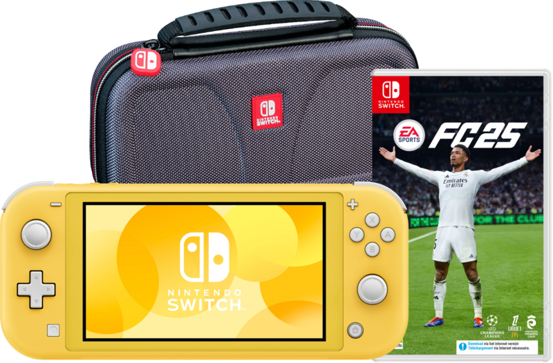 Nintendo Switch Lite Geel + EA Sports FC 25 + Bigben Beschermtas