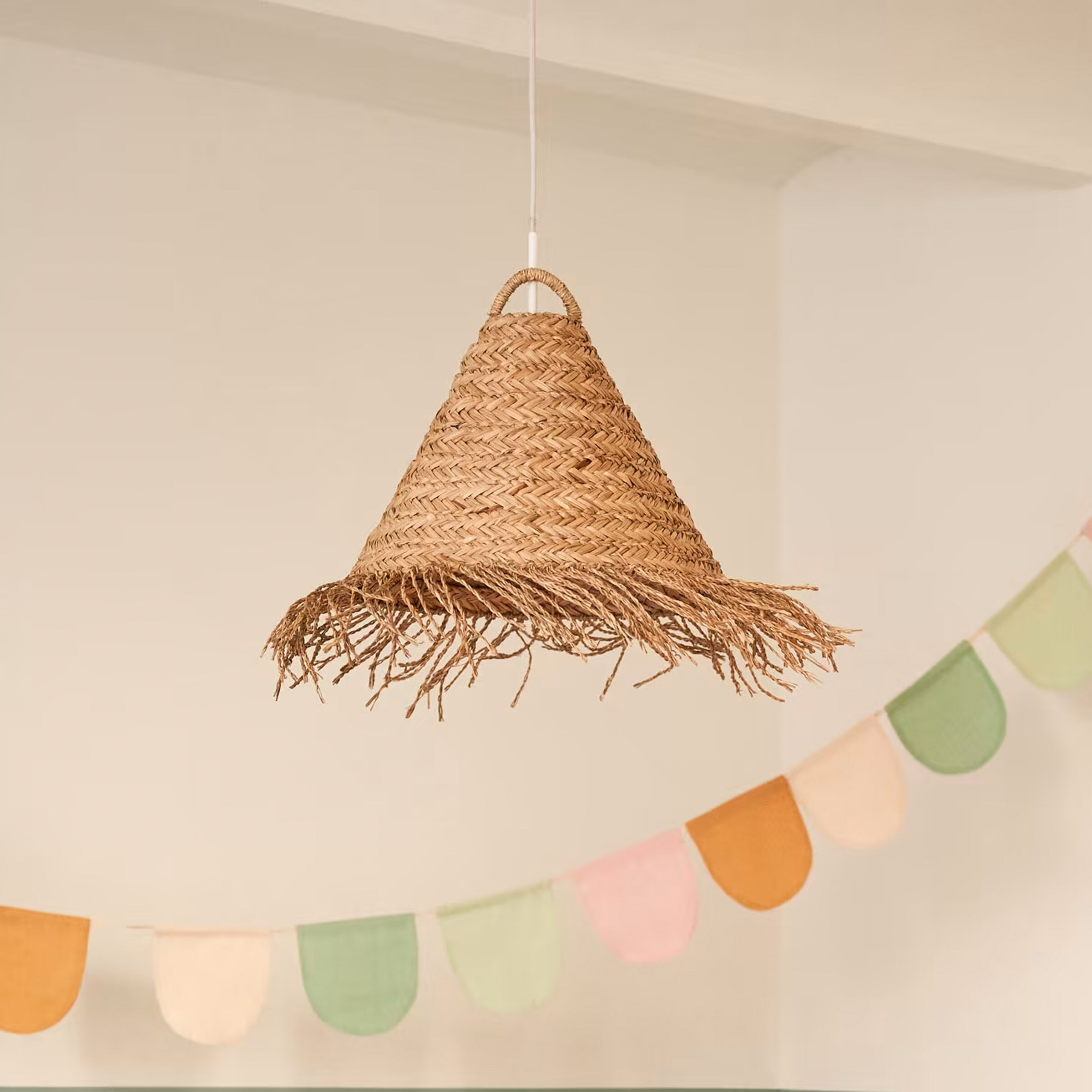 Kave Home Hanglamp Fonteta Zeegras, Ø40cm - Naturel