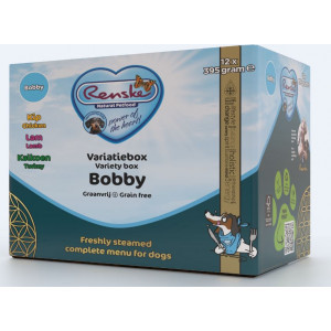 Renske Variatiebox Bobby Vers Gestoomd graanvrij hondenvoer (12x395 g) 2 trays (24 x 395 g)