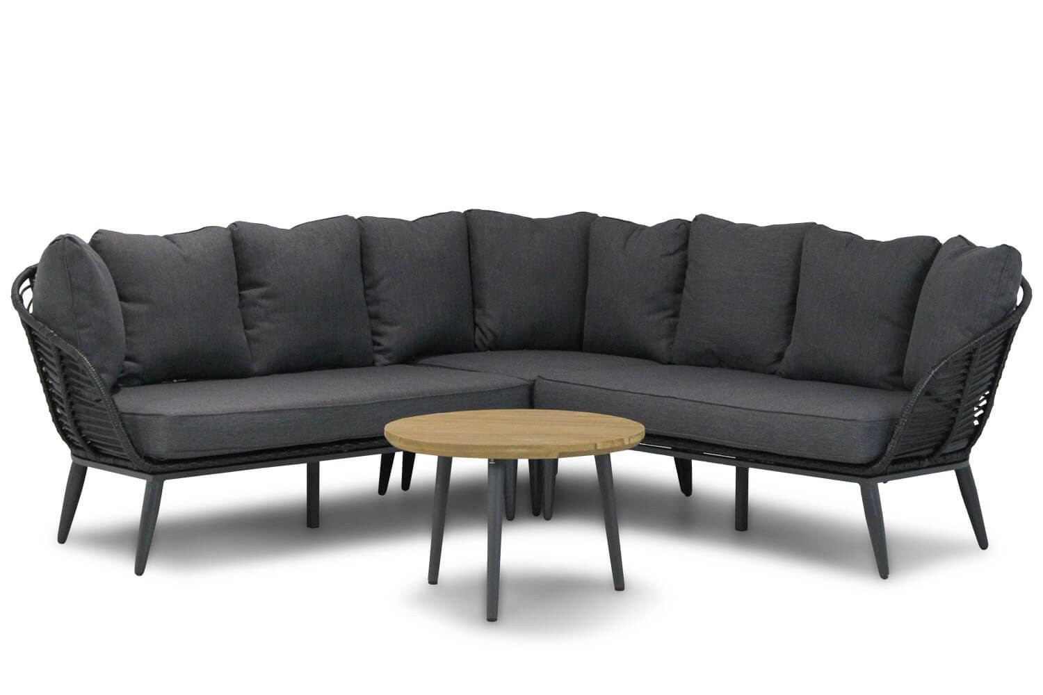 Coco Leonardo/Montana hoek loungeset off black 4-delig