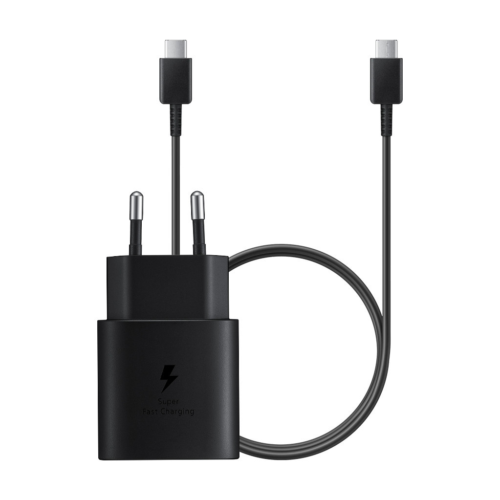 Samsung Super Fast Charging Oplader 25W + Usb C Kabel 1m Kunststof Zwart