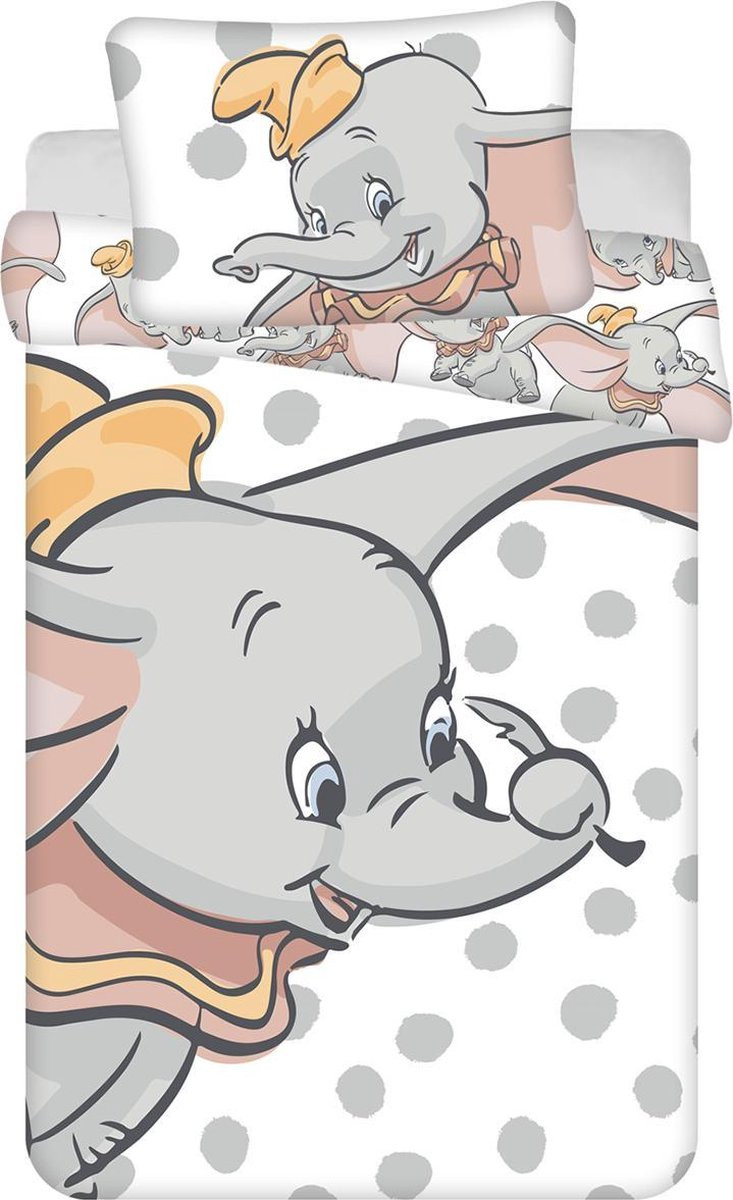 Disney Dumbo BABY Dekbedovertrek Dots - 100 x 135 cm - Katoen