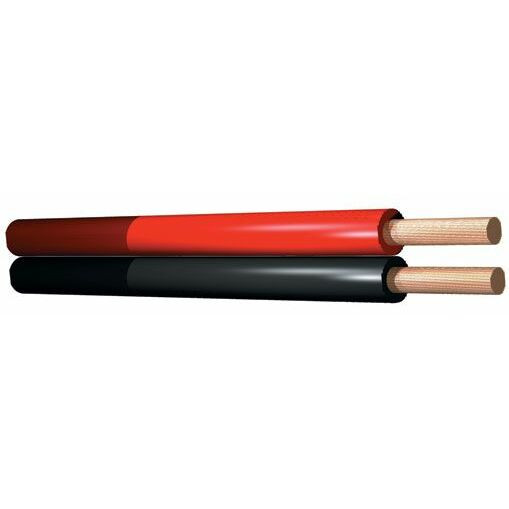 SkyTronic Rood zwart kabel, 2 aderig, 2.5mm, rol van 100 meter