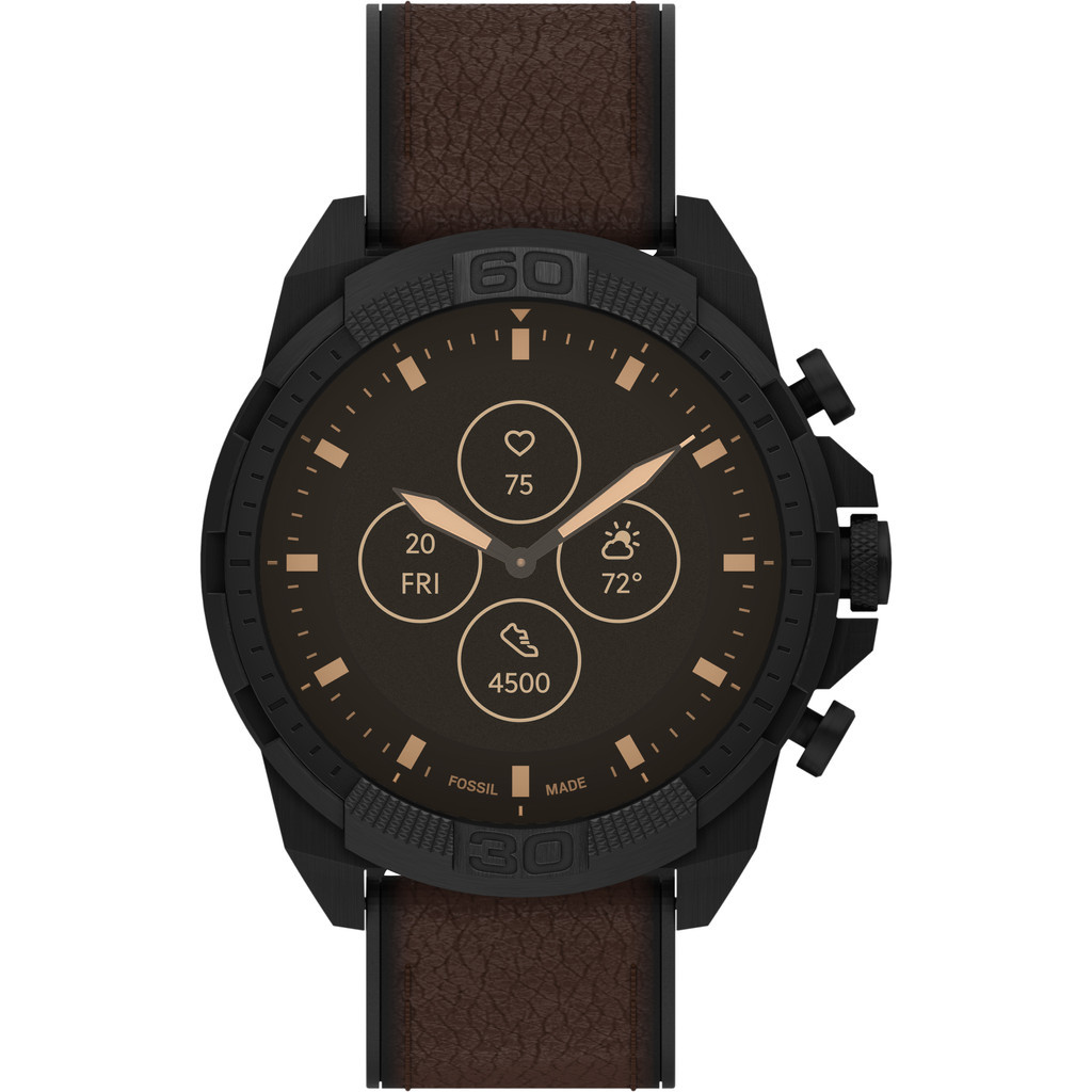 Fossil Hybrid HR FTW7057 Zwart/Bruin