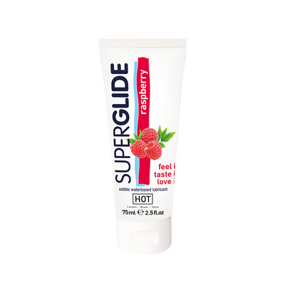 HOT Superglide - Edible Waterbased Lubricant - Raspberry - 3 fl oz / 75 ml