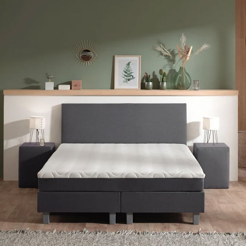 2-Persoons Boxspring Julia Relax - Antraciet 140x200 cm - Pocketvering - Inclusief Topper - Dekbed-Discounter.nl