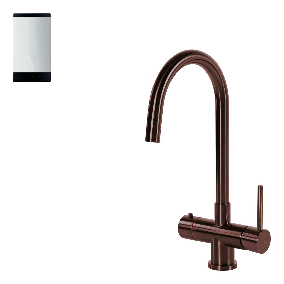 Selsiuz Inox kokend water kraan met single boiler en C-uitloopkraan copper