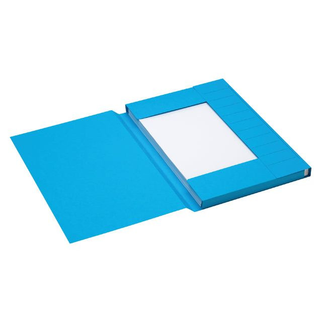 Dossiermap Secolor folio 3 kleppen 225gr blauw | 125 stuks