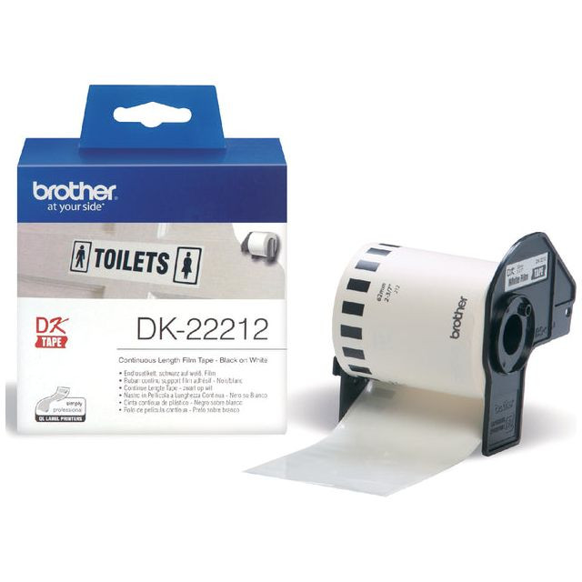 Etiket Brother DK-22212 62mm 15-meter witte film | 3 stuks