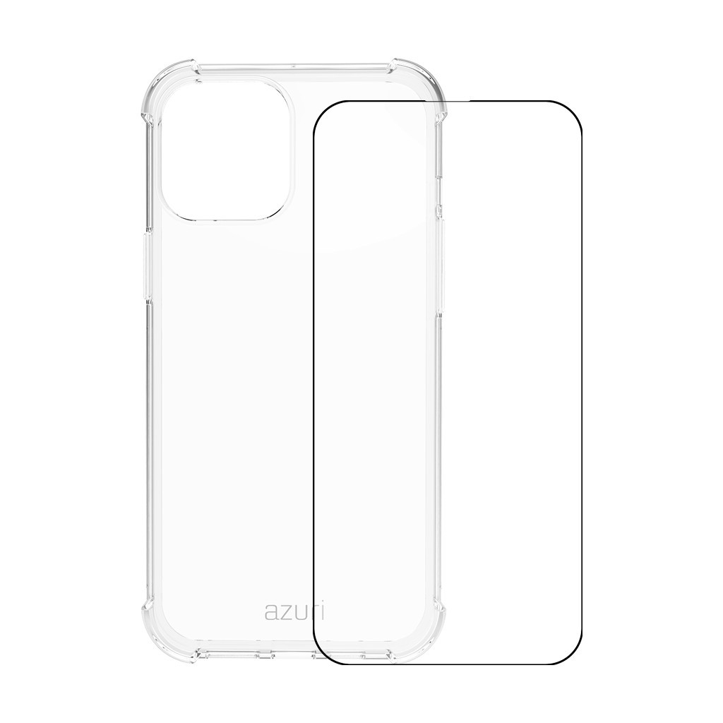 Azuri TPU Apple iPhone 13 Pro Max Back Cover Transparant + Azuri Screenprotector