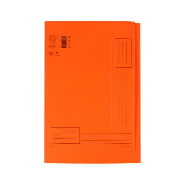 Vouwmap Quantore Folio ongelijke zijde 230gr oranje | 10 stuks