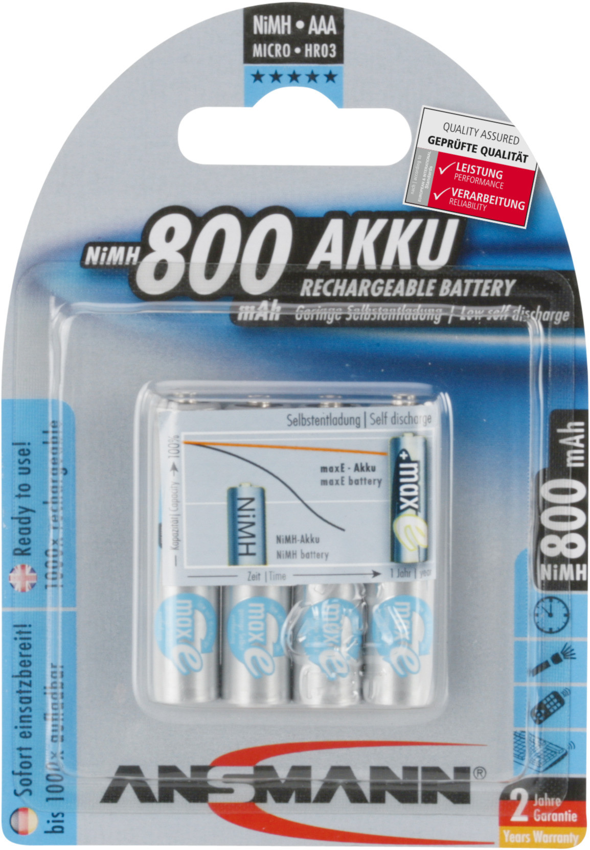 Ansmann maxE AAA 800mAh 4x