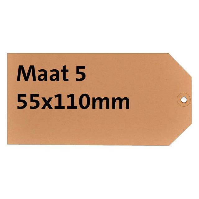 Label karton nr5 200gr 55x110mm chamois 1000stuks