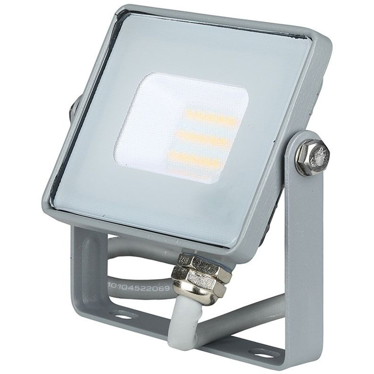 LED Bouwlamp 10 Watt - LED Schijnwerper - Viron Dana - Helder/Koud Wit 6400K - Mat Grijs - Aluminium - SAMSUNG LEDs