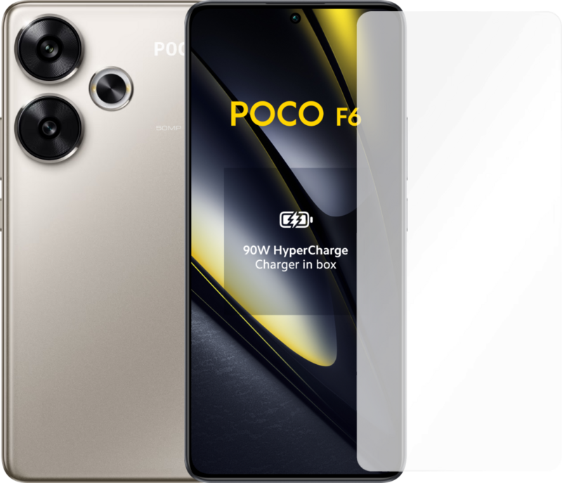 POCO F6 512GB Grijs 5G + Just in Case Tempered Glass Screenprotector